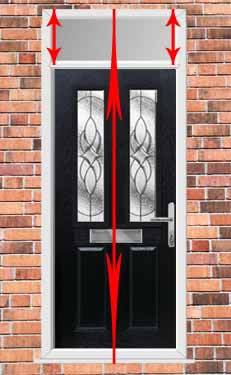 How to measure composite door width top light