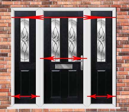 How to measure composite door width with side panels